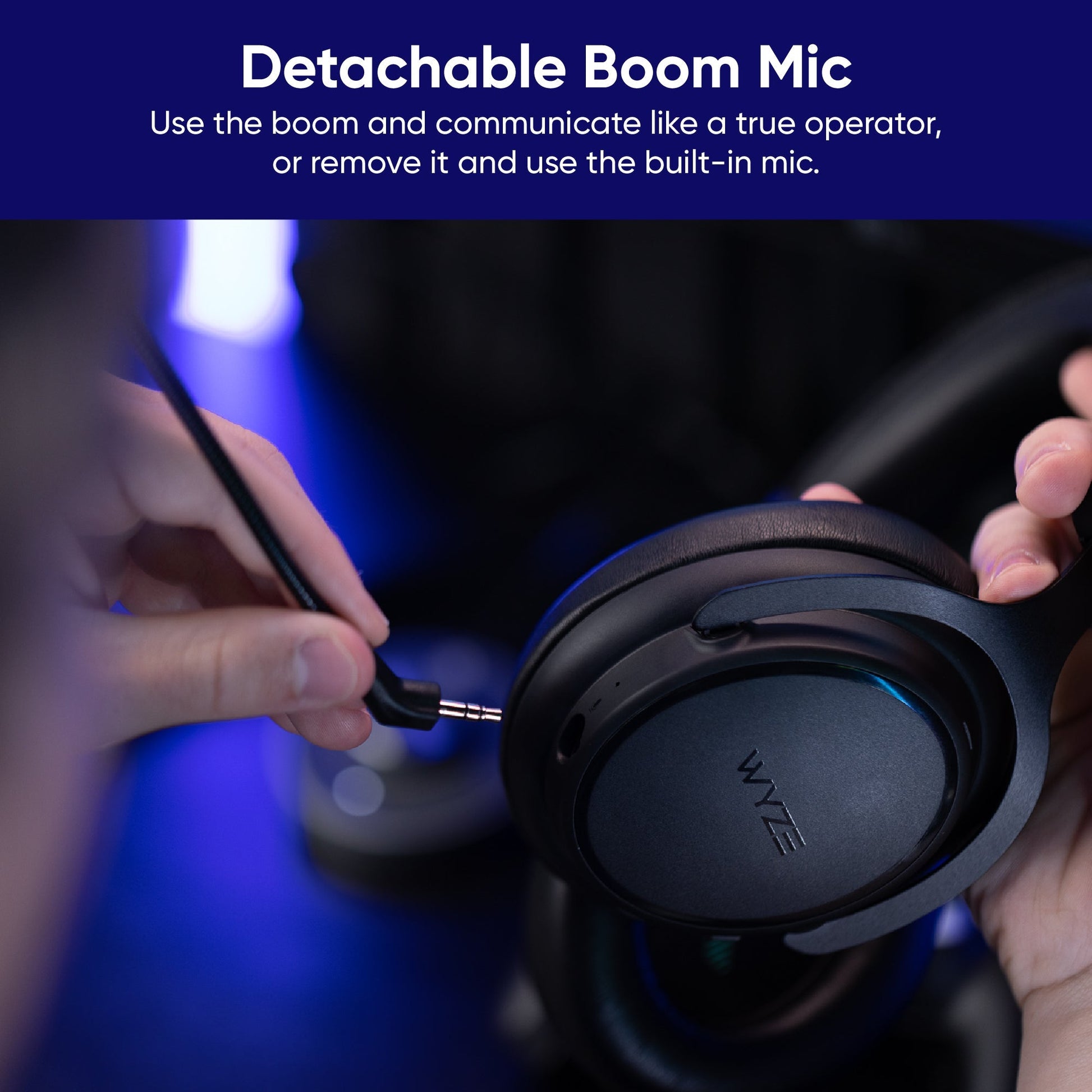 Wyze WWGH1 Wireless Gaming Headset: Lag-Free, Plush Comfort, Dual Mics, Extended Play